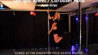 Pole Dancing Moves Demo: Kneeling / Carousel Hold (Split Grip)