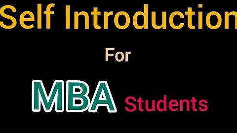 Self Introduction for MBA students in english || khudko introduce kaise kare