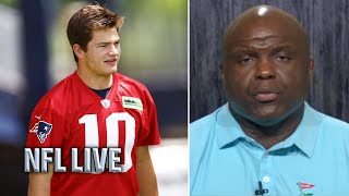 NFL LIVE | Booger McFarland reacts to Drake Maye took 2nd-team reps in Patriots OTAs Tuesday