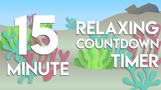 15 min relaxing underwater countdown timer with water sounds for study, classroom, meditation