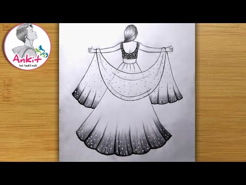 How to draw A girl wearing a beautiful lehenga