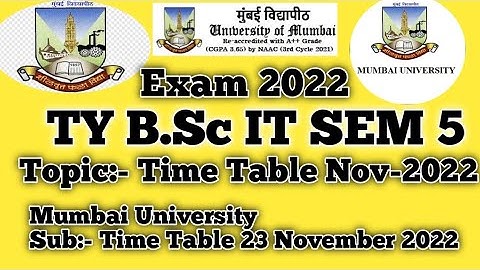 TYBSCIT  SEM-V || Time Table|| October November2022|#mumbaiuniversity2022 #tybscit #timetable #exam