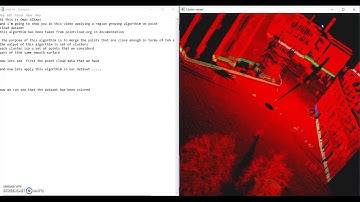 Applying a region growing segmentation algorithm on point cloud dataset