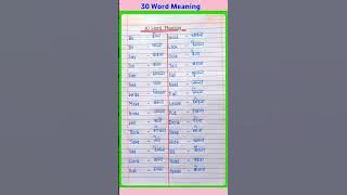 English Word Meaning | Basic Word Meaning English to Hindi | Important Word Meaning | Vocabulary