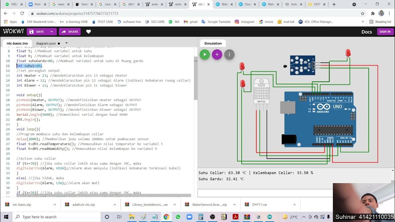 Simulasi sensor DHT22 & NTC smart gardu berbasis Arduino (simulator ...