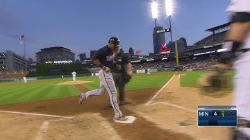 MIN@DET: Polanco mashes first homer as a righty