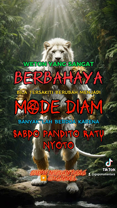 WETON BERBAHAYA SABDO PANDITO RATU