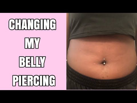 How to Change a Belly Button Ring for the FIRST Time | How to CLEAN a Belly Piercing Shot Glass |