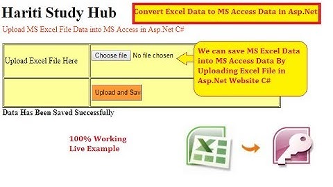 Upload Excel File and Save Data into Access Database with Asp.Net C# | Hindi | Free Online Class