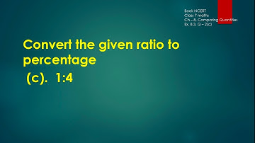 Convert each part of the given ratio 1:4 to the percentage || Its Study time || class 7 maths Ex 8.3