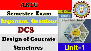 Design Of Concrete Structure || Most Important Questions ||