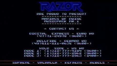 Razor 1911 - MON Musicpack 1 Intro (Amiga - 1990)