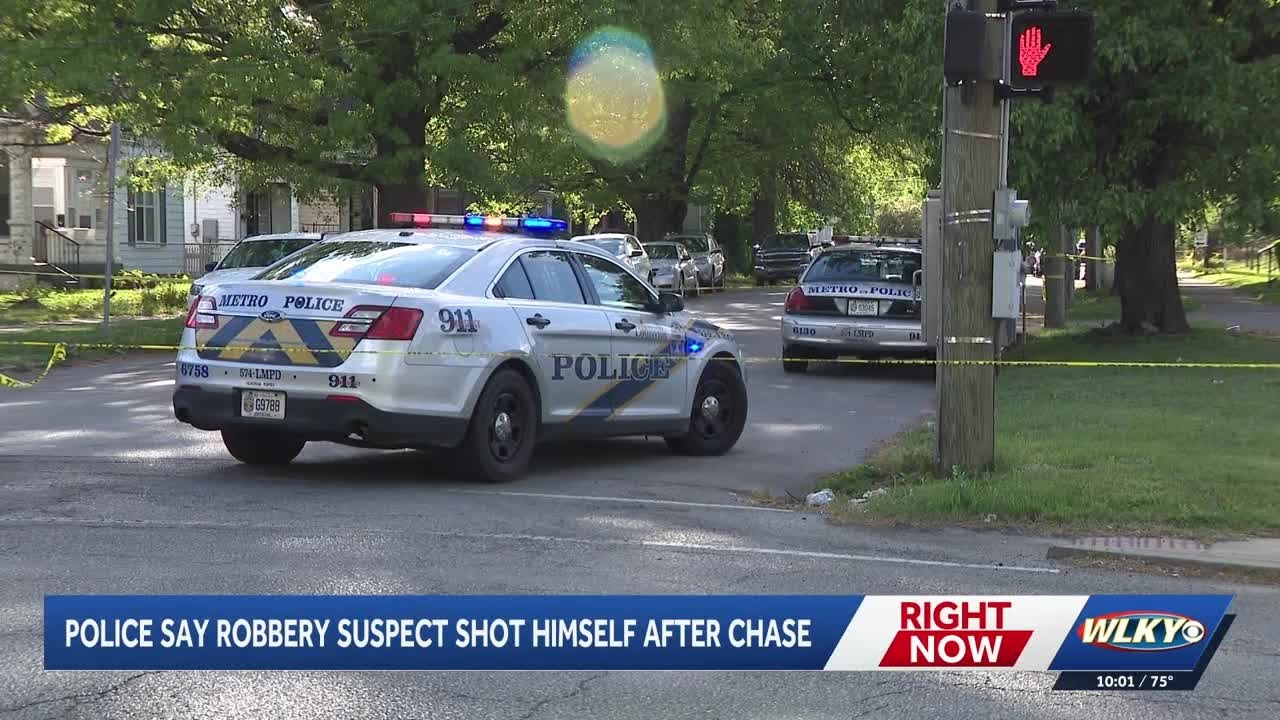 LMPD: Robbery suspect shoots himself after leading police on chase ...
