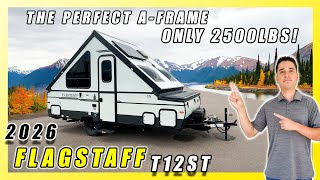 2026 FLAGSTAFF A-FRAME T12ST A COUPLES TRAVEL TRAILER YOU CAN TOW W/ SUV. AFRAMES ARE EASY TO SETUP!