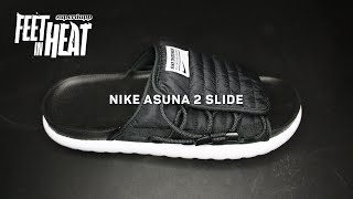 NIKE Asuna 2 Slide (Black)  Unboxing, Review, On Feet Look  FEET IN HEAT