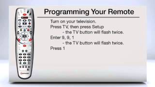 Program your comcast universal remote. if the codes for tv did not
work and/or you could find listed, watch this video how to use the...