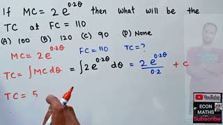 finding Total cost from Marginal cost function using integration