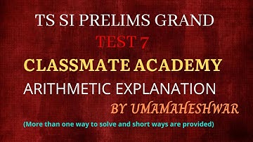 SI PRELIMS GRAND TEST 7 ART || UMAMAHESHWAR || CLASSMATE ACADEMY