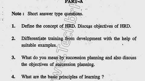 MCom 4th Sem Human Resource Development Question Paper