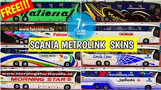 7+INDIAN BEST PRIVATE BUS SKINS FOR SCANIA METROLINK MOD!FREE!CJPROJECT #National#SCANIA#MODS#BUSSID