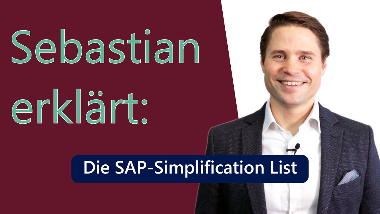 Sebastian Erkl rt Die SAP Simplification List YouTube