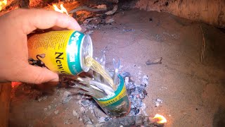 My first time smelting (Beer Can Smelt)