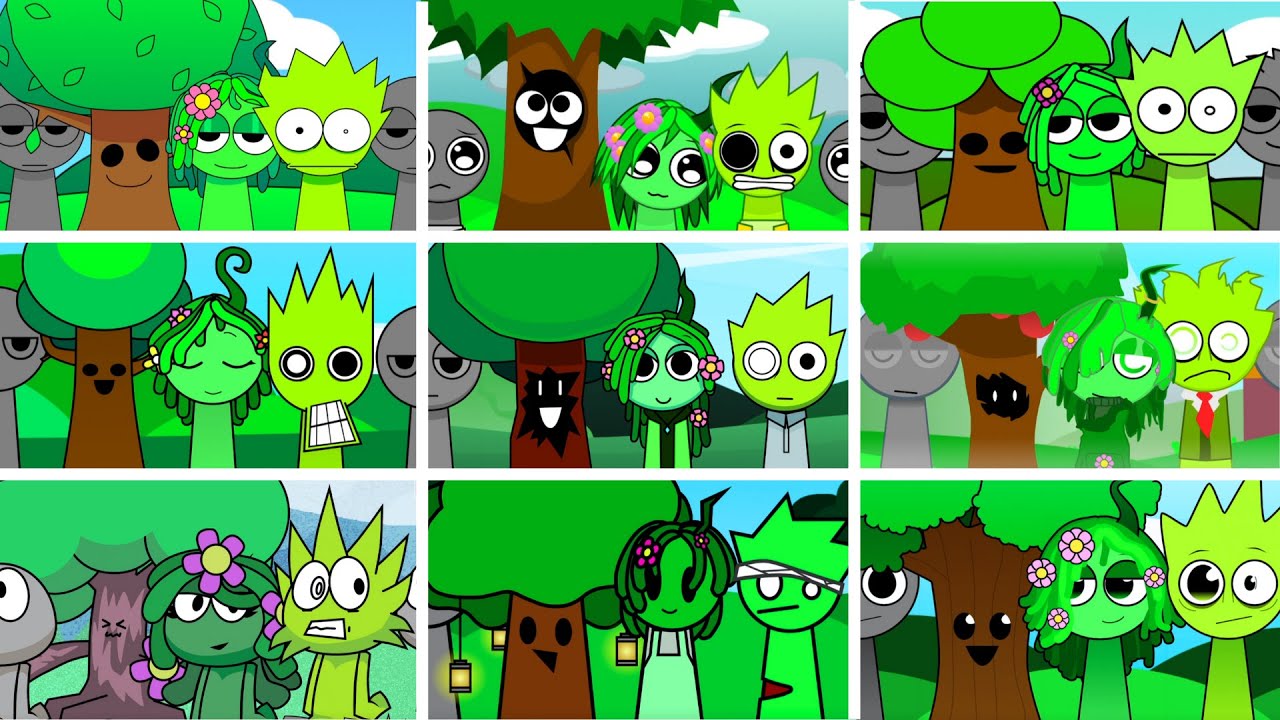 💚💚Incredibox - Sprunki but MIX GREEN CHARACTERS in ALL Different Mods💚💚