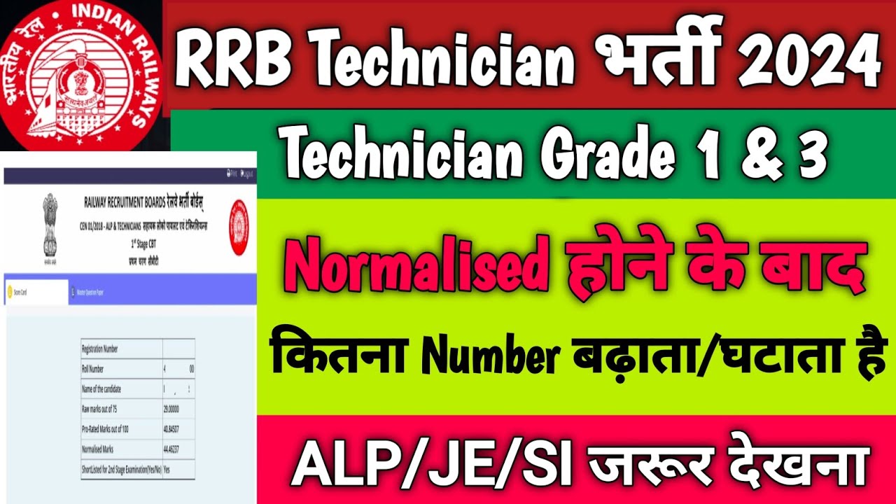 🎯 RRB Technician Grade 3 Normalization Marks Explained 🎯 - YouTube