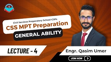 CSS MPT 2025 Voorbereiding Live Klas - 4 (Algemene Vaardigheden) | Ingenieur Qasim Umer | MPT-les...