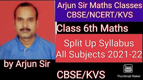 KVS/Split up Syllabus/Class 6th /All Subjects /NCERT/CBSE