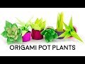 Mini origami pot plant  succulent tutorial  cute diy  paper kawaii