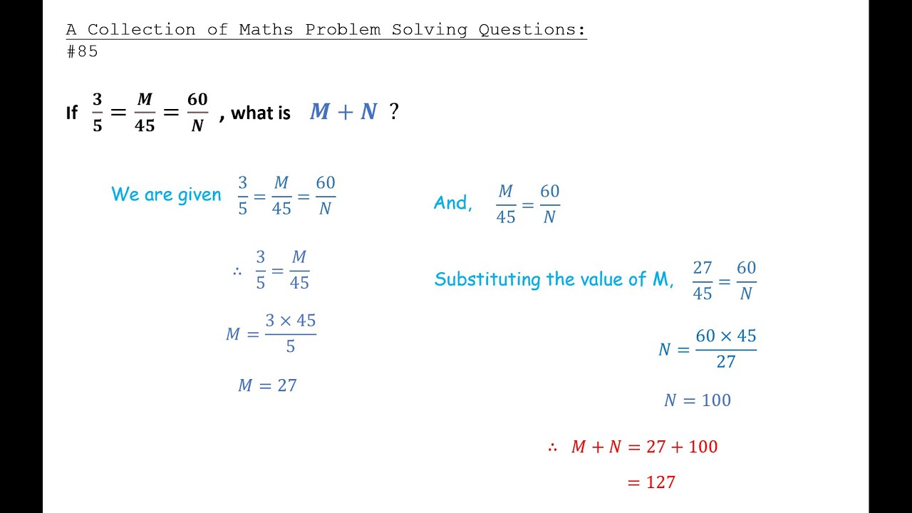 A Collection of Maths Problem Solving Questions:#85 (Algebra) - YouTube