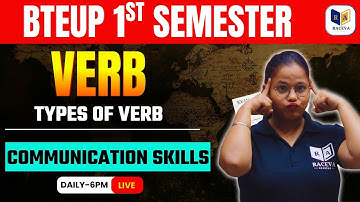 BTEUP 1st Semester | Unit-5 VERB – Types of Verb | Communication Skills | Daily Live Class at 6 PM