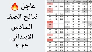 عاجل  نتائج الصف السادس الابتدائي ٢٠٢٣