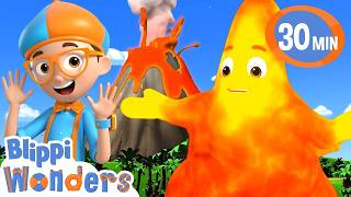 blippi wonders erupting volcano more blippi animated series