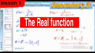 شرح الدرس الأول - Real function - الصف الثاني الثانوي