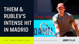 INTENSE Thiem & Rublev Madrid Practice