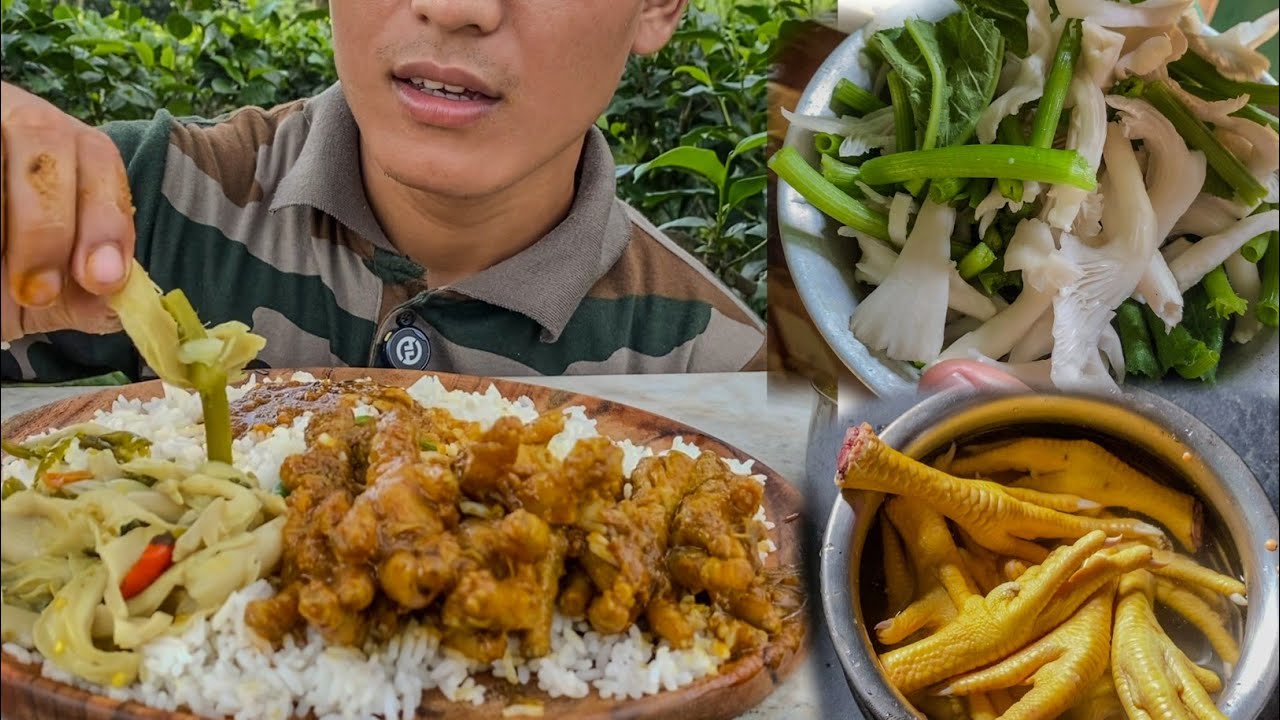 Today menu we have Chicken leg piece Masroom Soup Hindi| Northeast Dish 