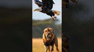 A Lion Catching An Eagle In Flight