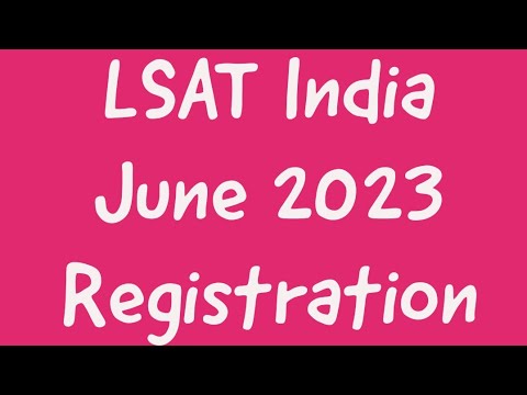 LSAT India June 2023 Registration - YouTube