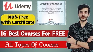 16 FREE Courses With Certificate | Udemy Paid Courses For FREE for Lifetime ||