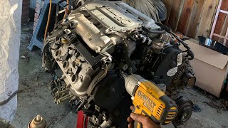 Breaking Down The Engine! Acura TL 6 Speed Engine build part 2