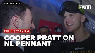 Brewers' Cooper Pratt clubhouse reaction after winning 2026 National League championship