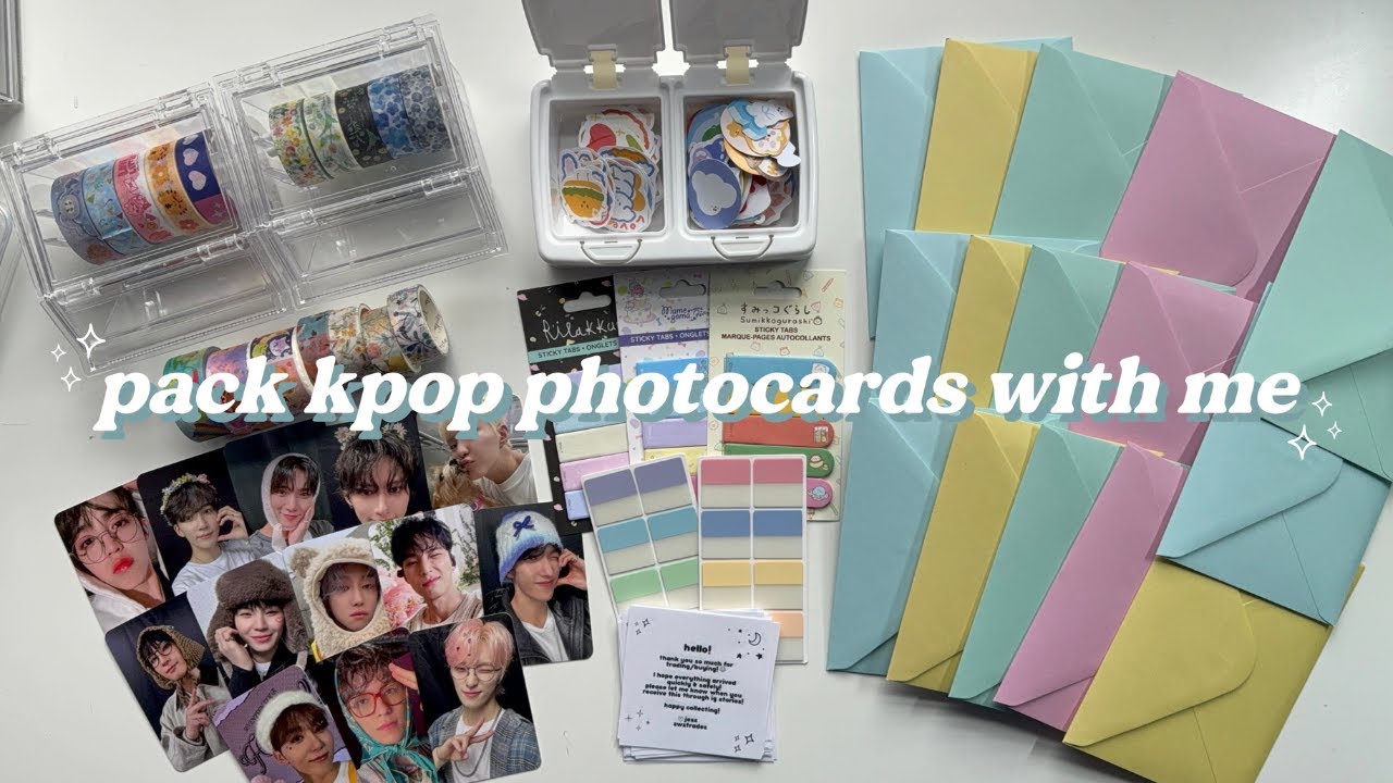 pack kpop photocards with me #6 ✰ how I pack trades & sales!