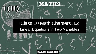 Pair of Linear Equations in Two Variables | Class 10 3.2 | 1( iii ) 3x + y = 3 and 9x - 3y = 9
