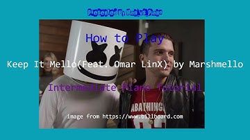 How to play "keep it Mello"(Feat. Omar linX) by Marshmello[Intermediate Piano Tutorial]