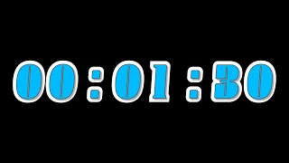 1 Minute and 30 Seconds Countdown Timer with Alarm & Chapters - Blue & White - Outline - v2 - 90 Sec