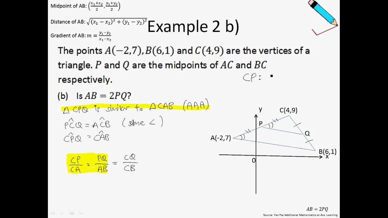 A Maths Chap 7 1 Midpoint Of The Line Joining Two Points Example 2 And 3 Youtube A Maths Chap 7 1 Midpoint Of The Line Joining Two Points Example 2 And 3 Youtube
