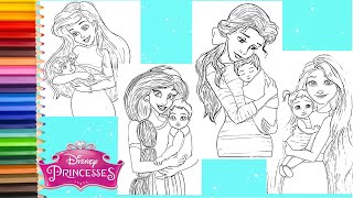 Coloring Disney Princess with Baby -  If Disney Princesses had Babies Coloring Page