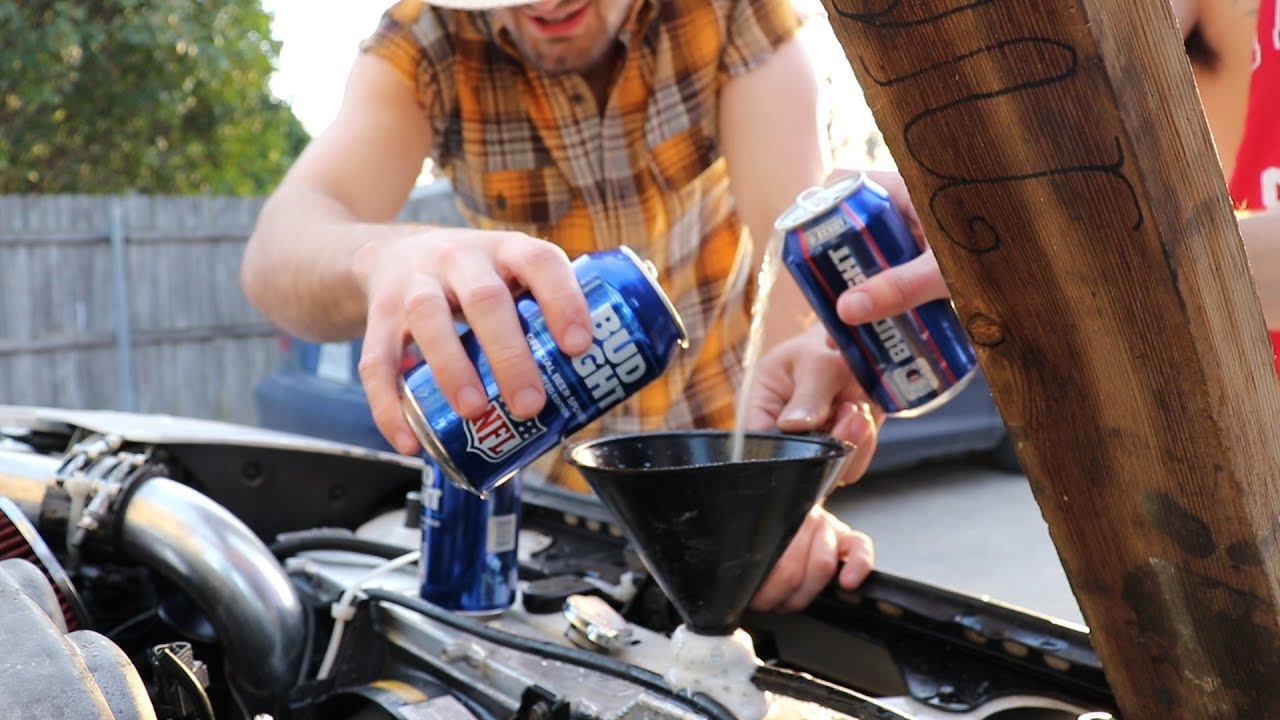 We Put BUD LIGHT instead of COOLANT!